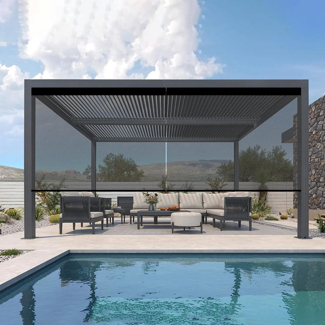 Kincmo Motorized Outdoor Shades 1%/3%/5% Openness