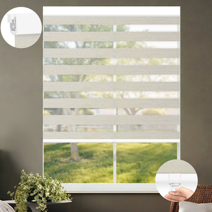 Kincmo No Drill Cordless Zebra Shades 70% Blackout - Galaxy