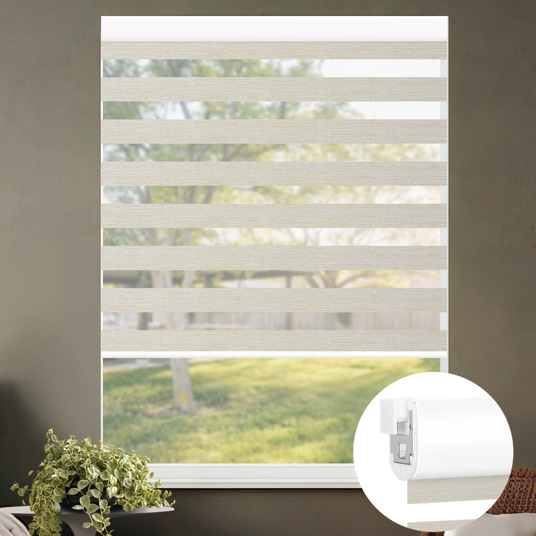 Kincmo No Drill Zebra Shades, Motorized 70% Blackout - Galaxy