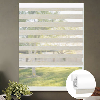 Kincmo No Drill Zebra Shades, Motorized 70% Blackout - Galaxy