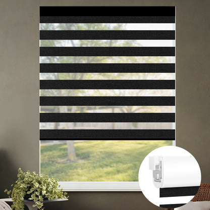 Kincmo No Drill Zebra Shades, Motorized 70% Blackout - Galaxy