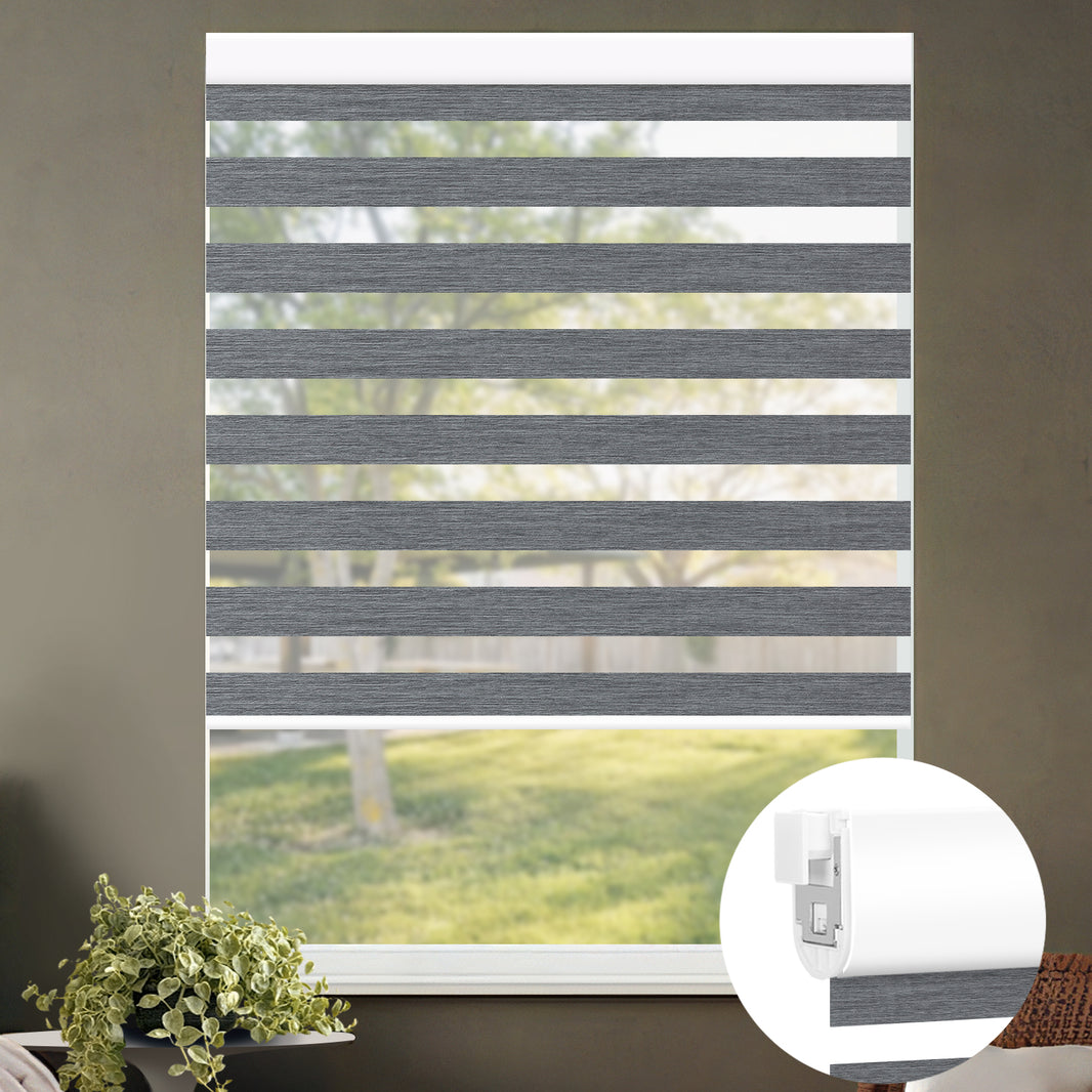 Kincmo No Drill Zebra Shades, Motorized 70% Blackout - Galaxy