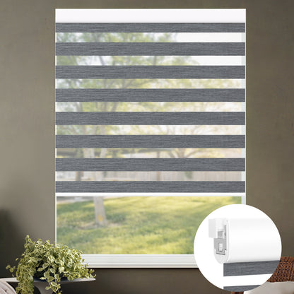 Kincmo No Drill Zebra Shades, Motorized 70% Blackout - Galaxy