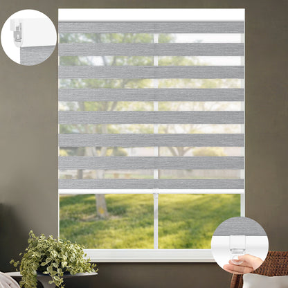 Kincmo No Drill Cordless Zebra Shades 70% Blackout - Galaxy