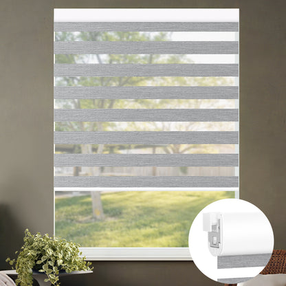 Kincmo No Drill Zebra Shades, Motorized 70% Blackout - Galaxy