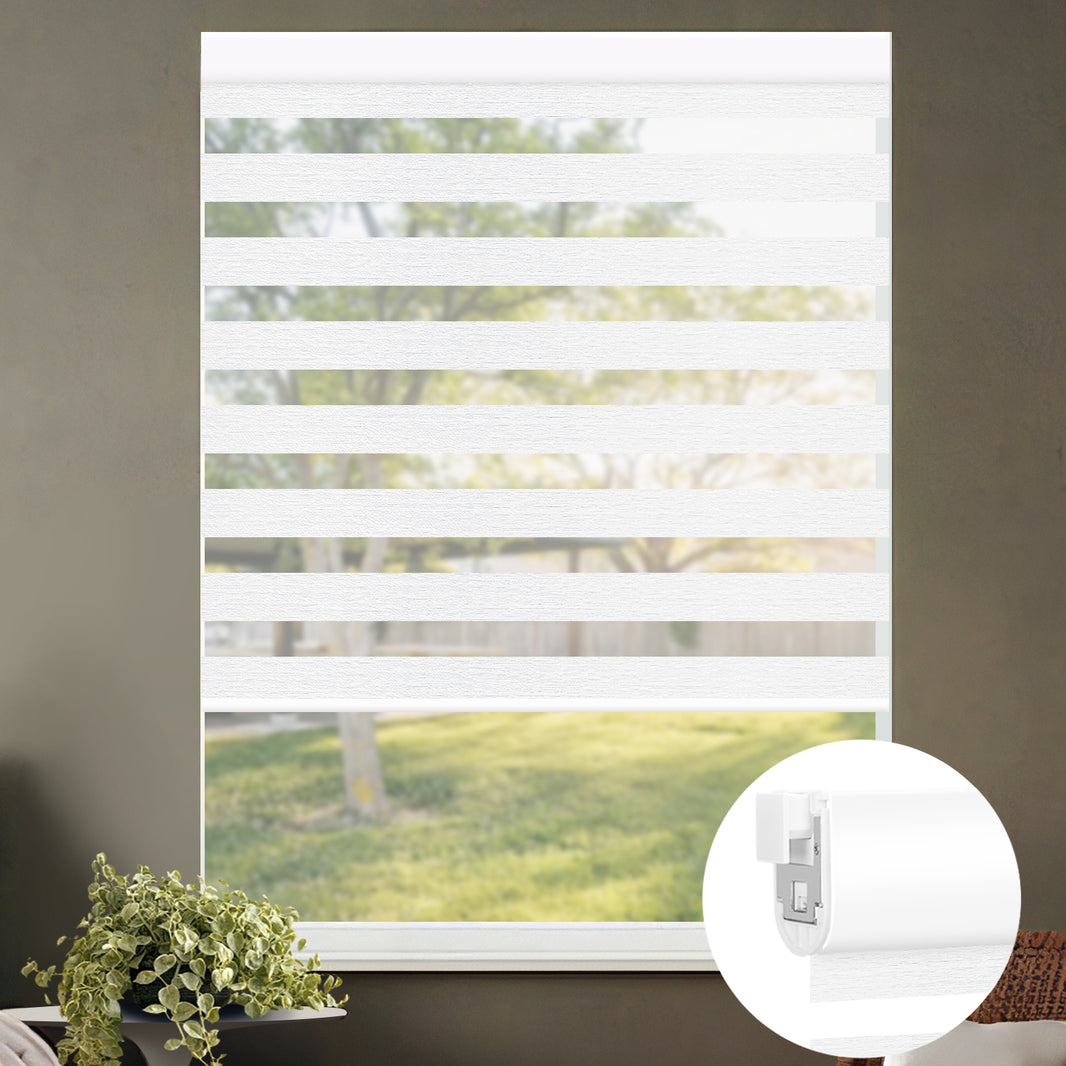 Kincmo No Drill Zebra Shades, Motorized 70% Blackout - Galaxy