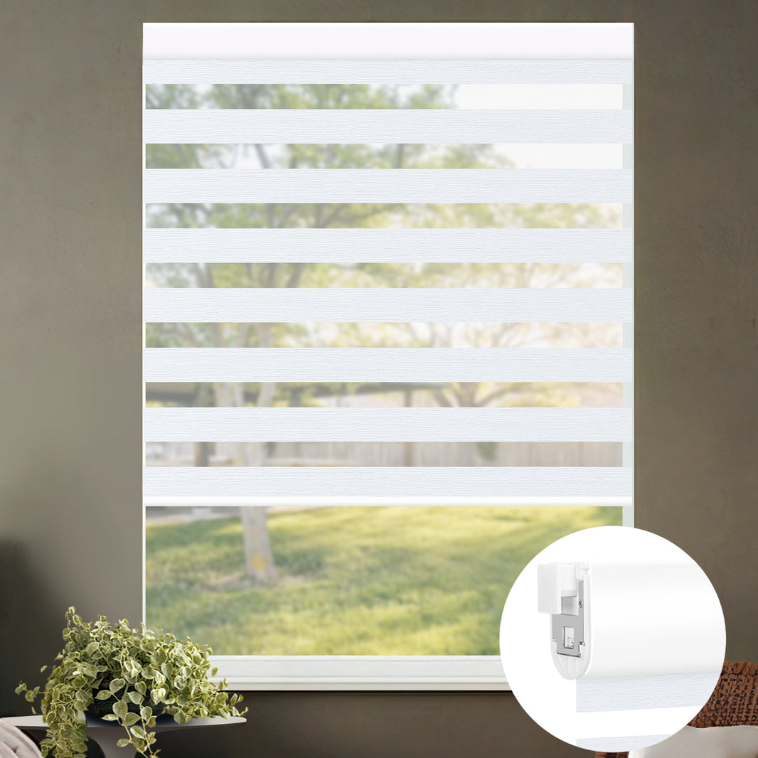 Kincmo No Drill Zebra Shades, Motorized 70% Blackout - Galaxy