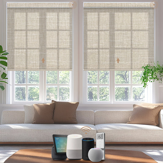 Kincmo Motorized Light Filtering Roller Shades 70% Blackout - Aurora