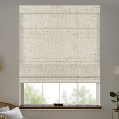 Kincmo Motorized Light Filtering Roman Shades 75% Blackout - Linen