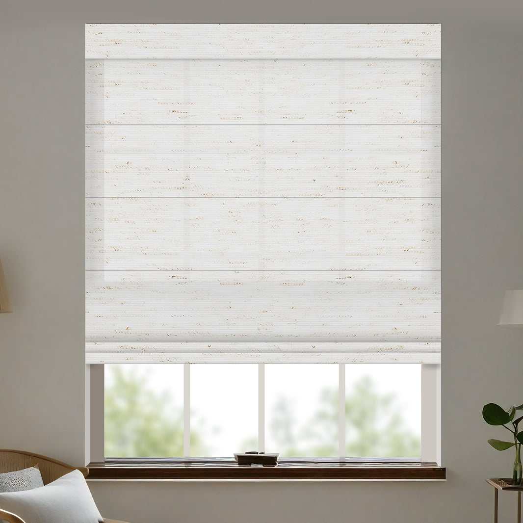 Kincmo Motorized Light Filtering Roman Shades 75% Blackout - Linen