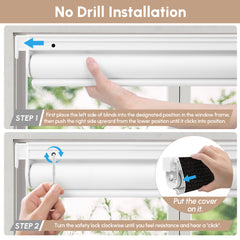 Kincmo No Drill Motorized Roller Shades 100% Blackout - Eclipse