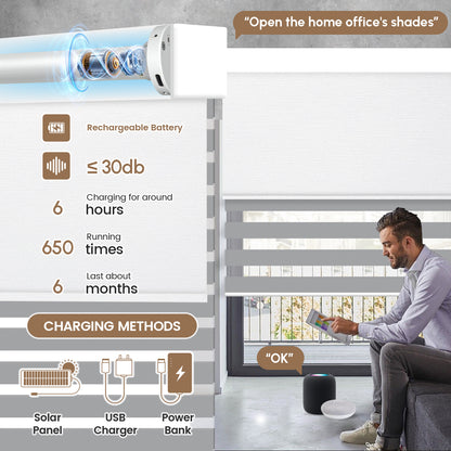 Kincmo Motorized Dual Shades | Roller Shades & Zebra Shades