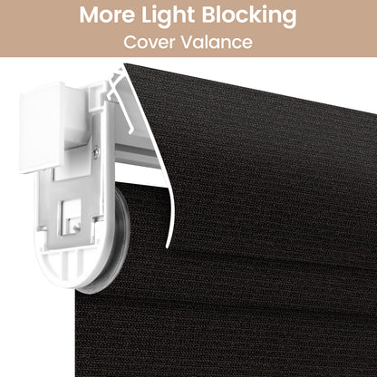 Kincmo No Drill Cordless Roller Shades 100% Blackout - Eclipse