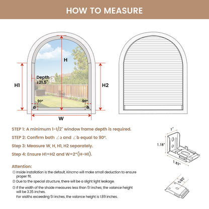 Kincmo Motorized Elongated Arched Cellular Shades