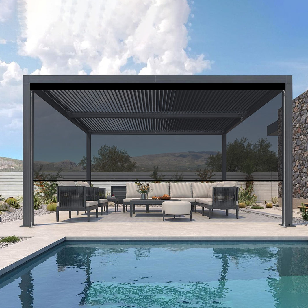 Kincmo Motorized Outdoor Shades 1%/3%/5% Openness