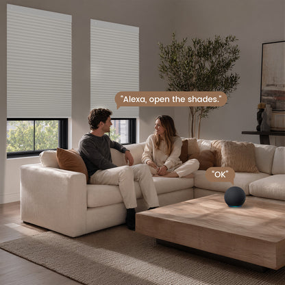 Kincmo No Drill Cellular Shades, Motorized 100% Blackout | Double-Cell
