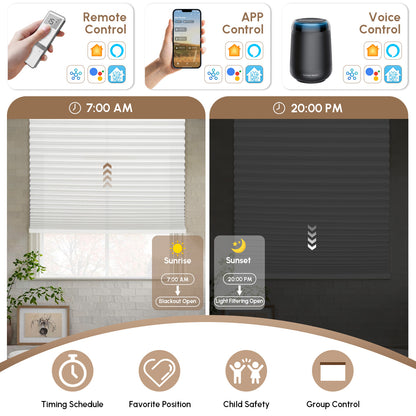 Kincmo Thermal Insulating Light Filtering Motorized Cellular Shades