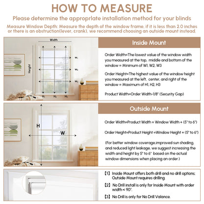 Kincmo No Drill Shades, Motorized 100% Blackout - Pure