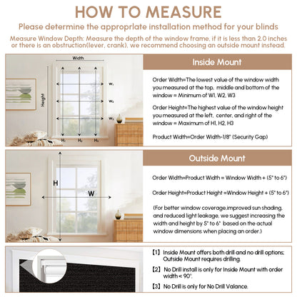 Kincmo No Drill Roller Shades, Motorized 100% Blackout - Eclipse