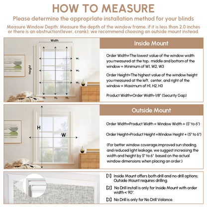 Kincmo No Drill Shades, Motorized 100% Blackout - Mist