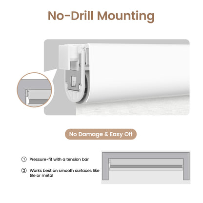 Kincmo No Drill Cordless Zebra Shades 60%/75% Blackout - Monet