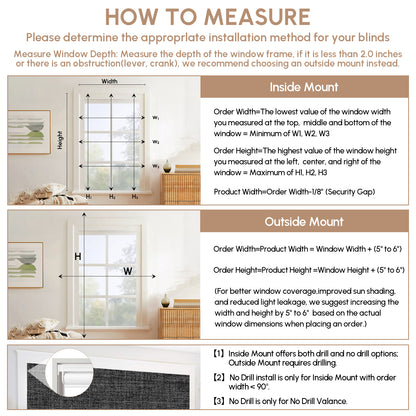 Kincmo No Drill Roller Shades, Motorized 100% Blackout - Dual Sided