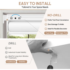 Kincmo No Drill Motorized 100% Blackout Roller Shades