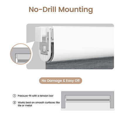 Kincmo No Drill Cordless Zebra Shades 70% Blackout - Galaxy