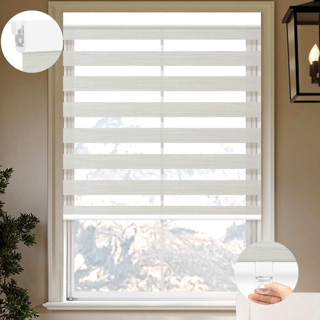 Kincmo No Drill Cordless Zebra Shades 90% Blackout - Flow