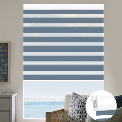 Kincmo No Drill Zebra Shades, Motorized 95% Blackout - Gabriel