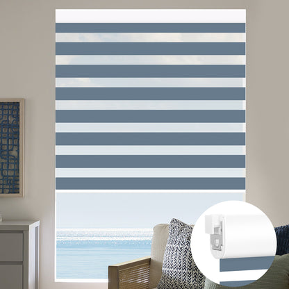 Kincmo No Drill Zebra Shades, Motorized 95% Blackout - Gabriel