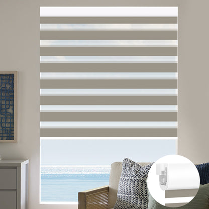 Kincmo No Drill Zebra Shades, Motorized 95% Blackout - Gabriel
