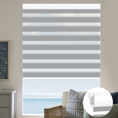 Kincmo No Drill Zebra Shades, Motorized 95% Blackout - Gabriel