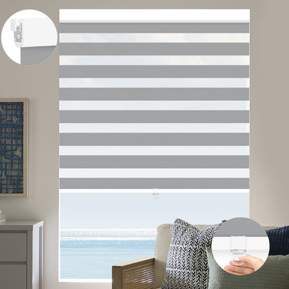 Kincmo No Drill Cordless Zebra Shades 95% Blackout - Gabriel