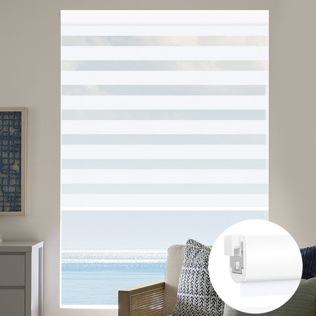 Kincmo No Drill Zebra Shades, Motorized 95% Blackout - Gabriel
