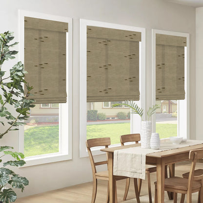 Kincmo Natural Jute Motorized Woven Wood Shades 50%/70%/100% Blackout - Designer