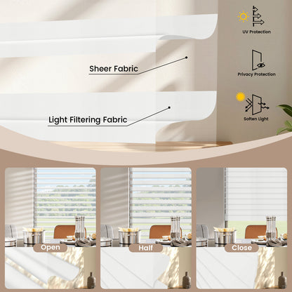Kincmo Motorized Light Filtering Sheer Shades 75% Blackout - Soft