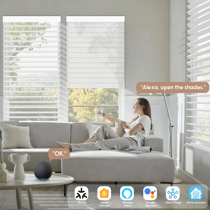 Kincmo Motorized Light Filtering Sheer Shades 70% Blackout - Voile