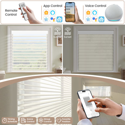 Kincmo Motorized Light Filtering Sheer Shades 70% Blackout - Voile