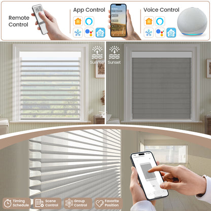 Kincmo Motorized Room Darkening Sheer Shades 90% Blackout - Muse