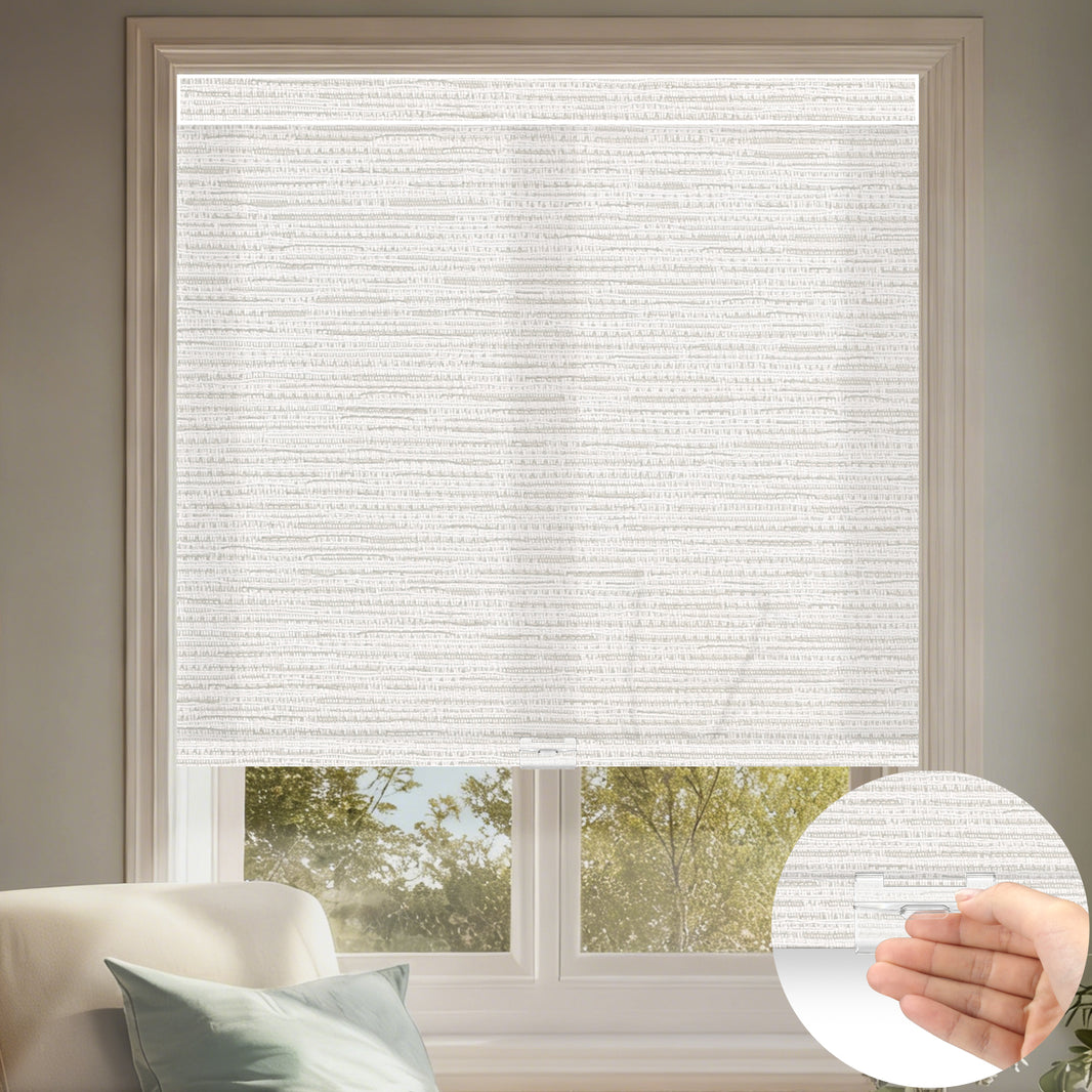 Kincmo Cordless Light Filtering Roller Shades 75% Blackout - Aqua Waves