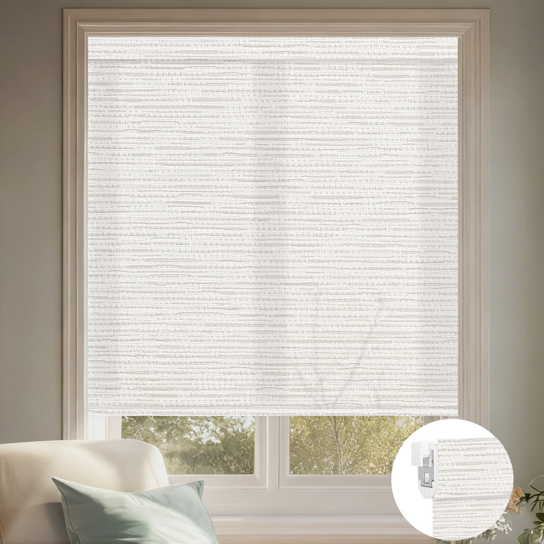 Kincmo No Drill Shades, Motorized 75% Blackout Light Filtering - Aqua Waves