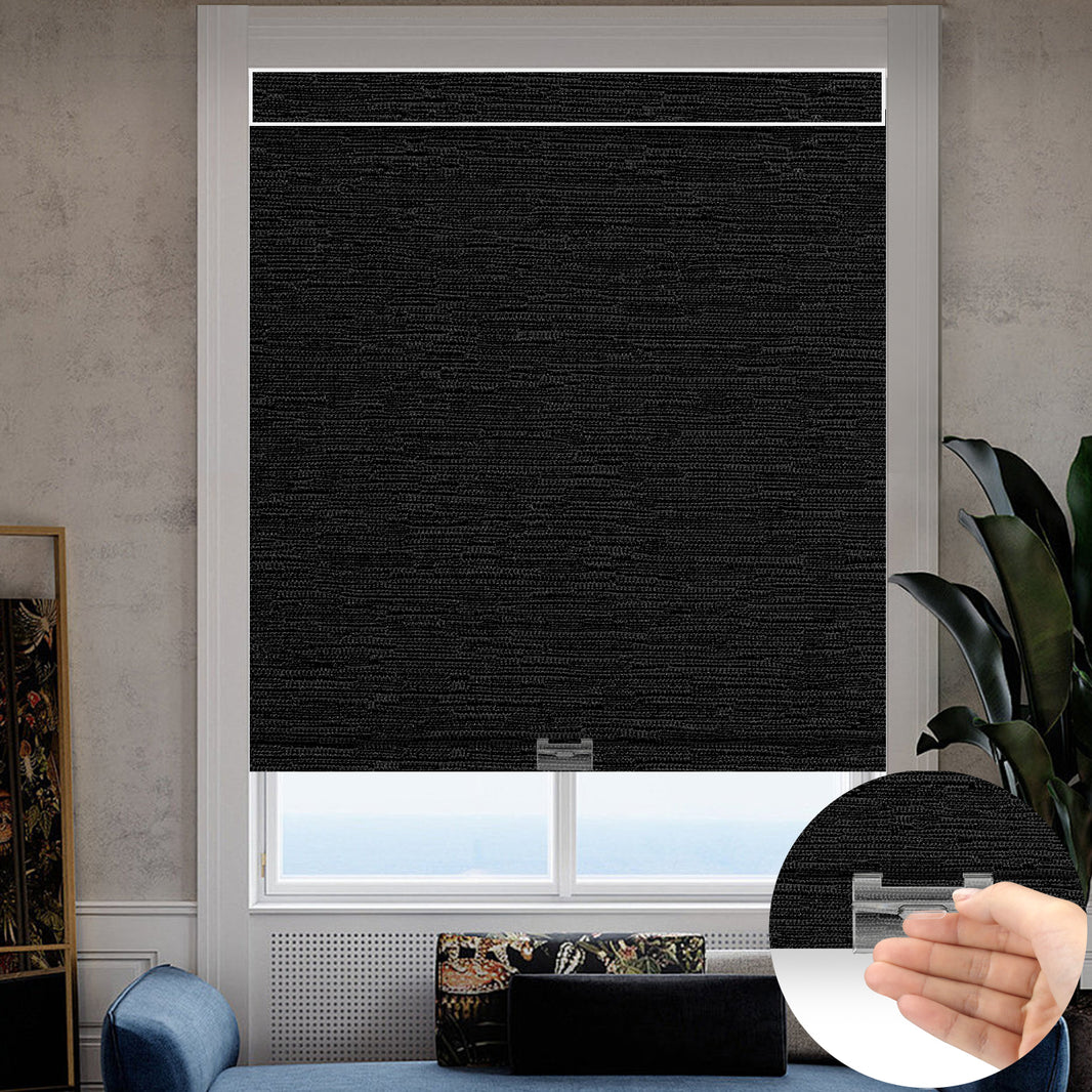 Kincmo Cordless 100% Blackout Roller Shades - Aqua Waves