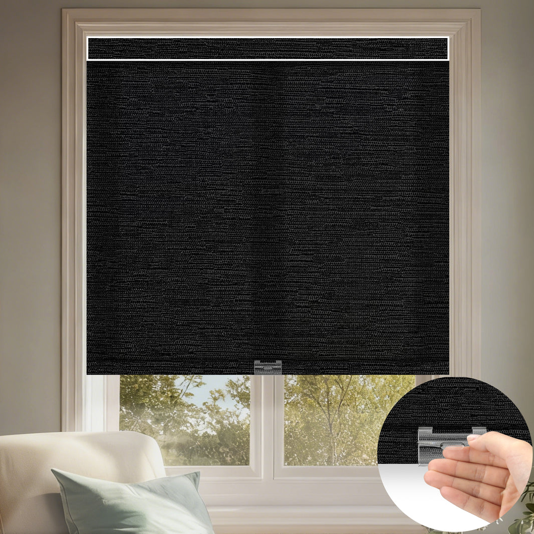 Kincmo Cordless Light Filtering Roller Shades 75% Blackout - Aqua Waves