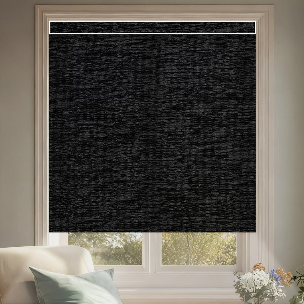 Kincmo Motorized Light Filtering Roller Shades 75% Blackout - Aqua Waves