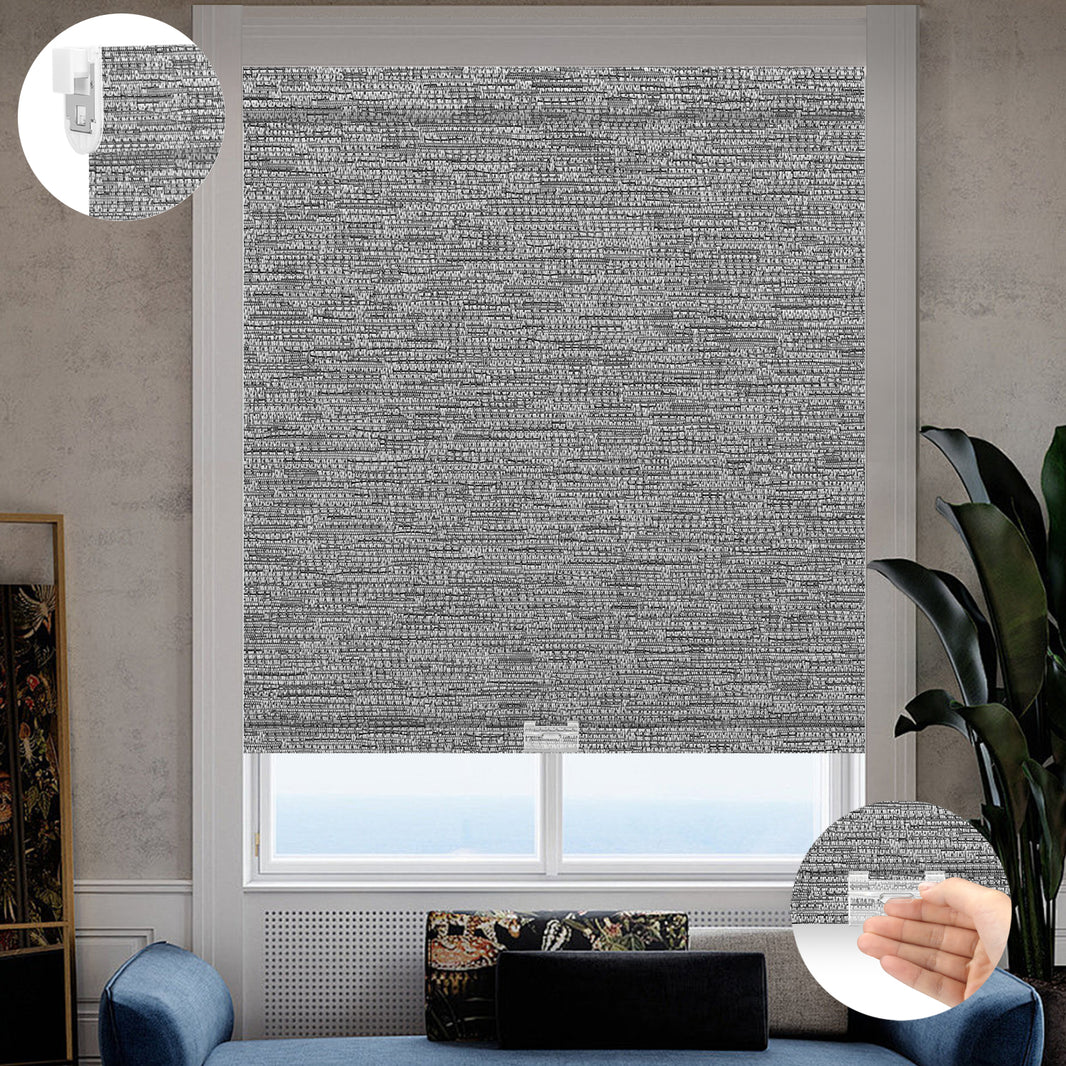 Kincmo No Drill Cordless Roller Shades 100% Blackout - Aqua Waves