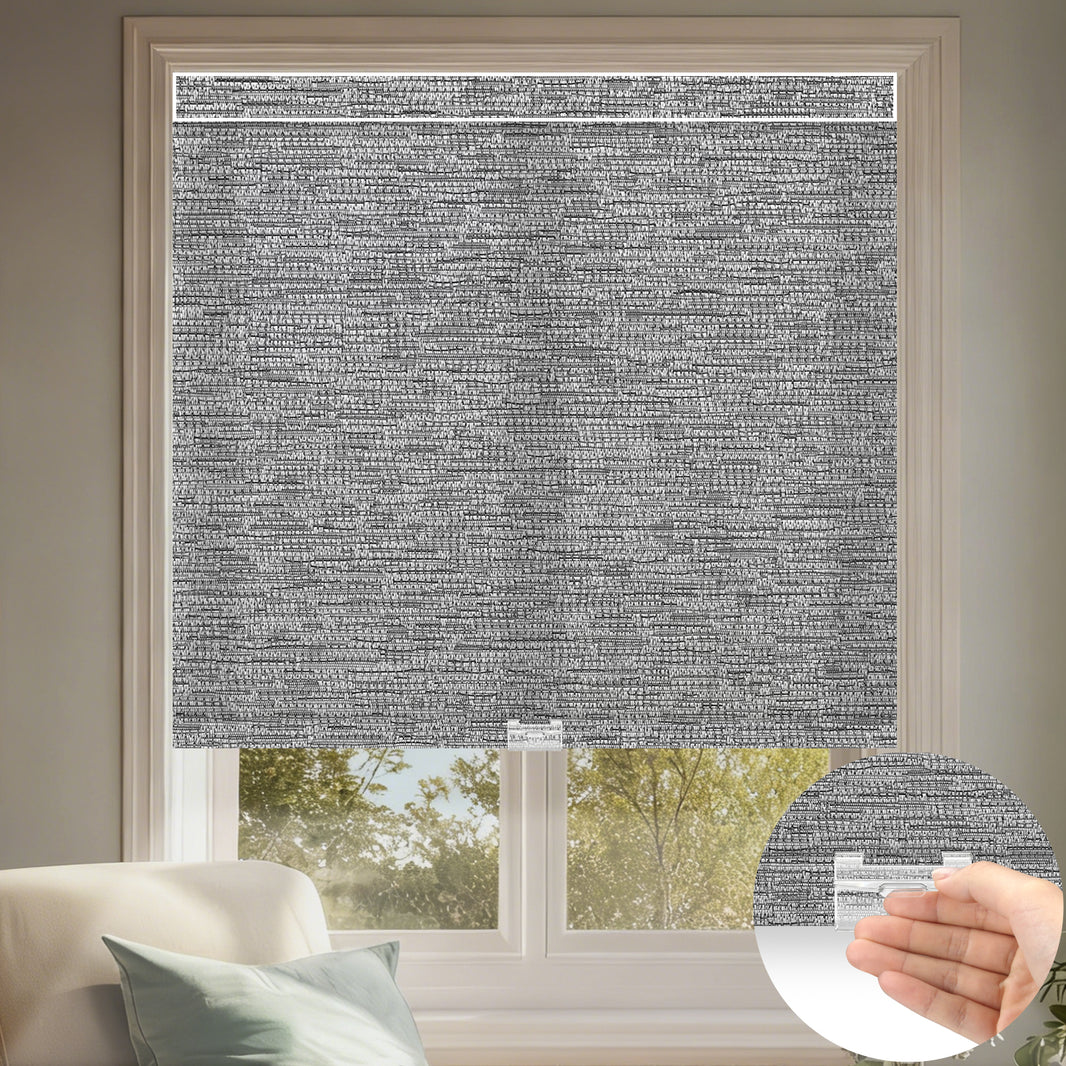 Kincmo Cordless Light Filtering Roller Shades 75% Blackout - Aqua Waves