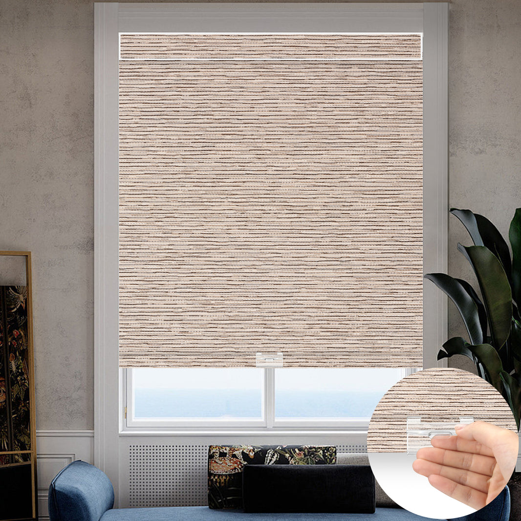 Kincmo Cordless 100% Blackout Roller Shades - Aqua Waves
