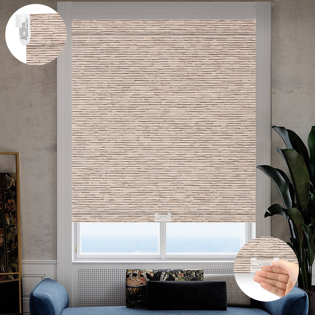 Kincmo No Drill Cordless Roller Shades 100% Blackout - Aqua Waves