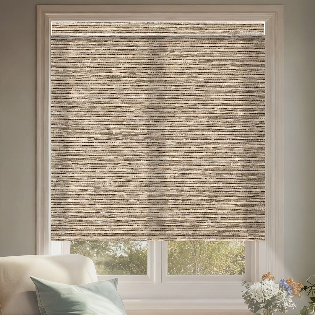 Kincmo Motorized Light Filtering Roller Shades 75% Blackout - Aqua Waves